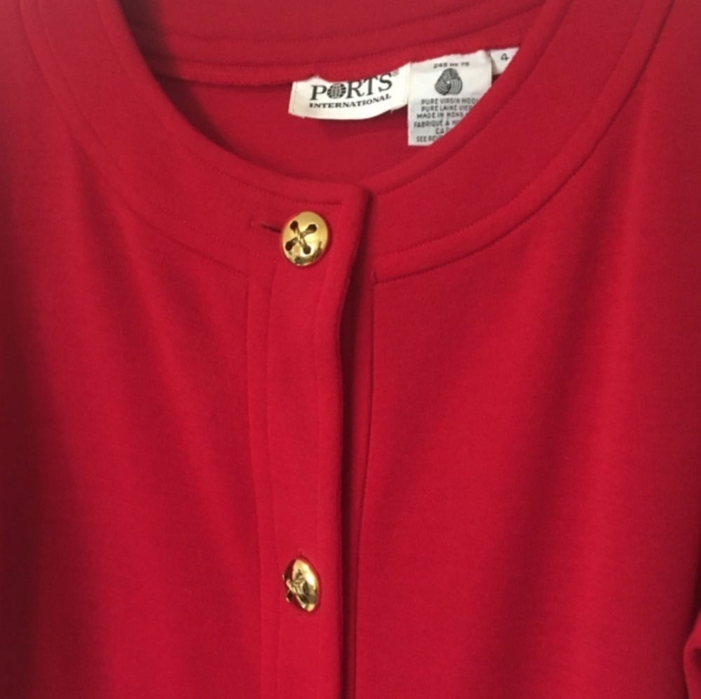 Ports International Bright Red Long Cardigan - Picture 2 of 8